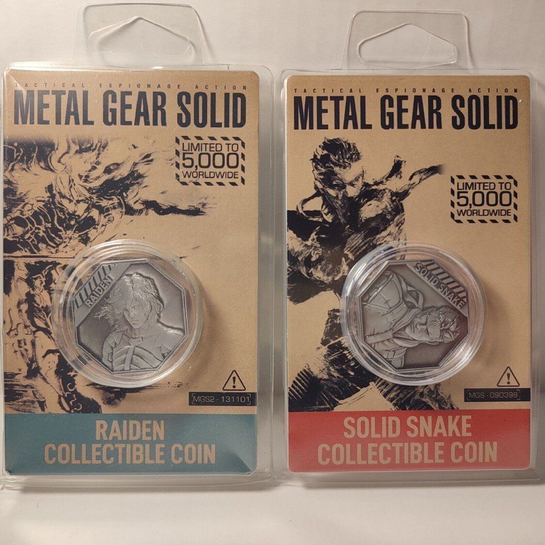 Metal Gear Solid Raiden And Solid Snake Coin Bundle Official Konami Coins Set