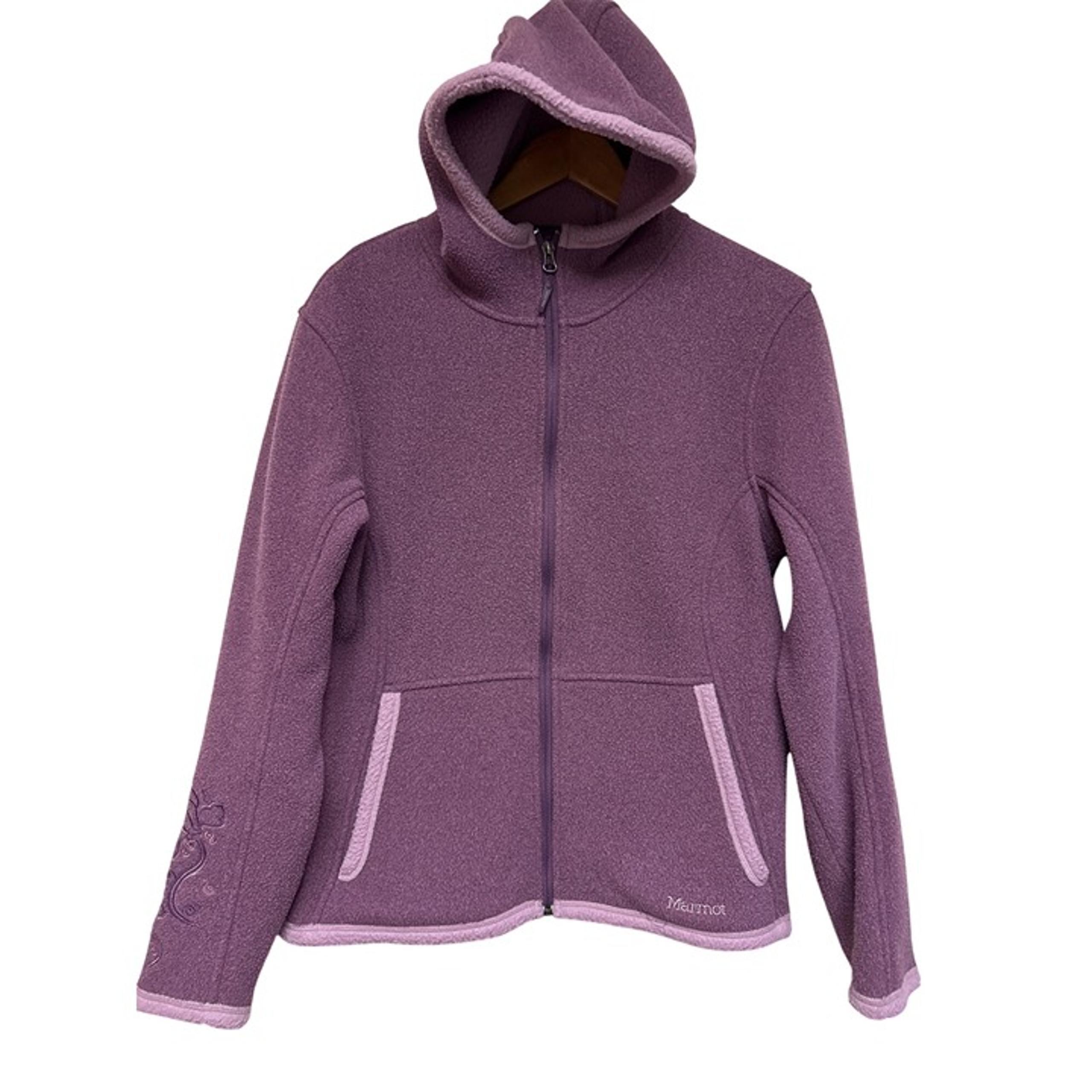 Marmot Women's Jacket Hooded Full Zip Fleece Purple Outdoors Hiking Size Large