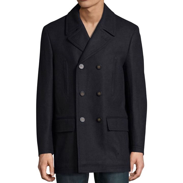 Lauren Ralph Lauren Wool Blend Classic Anchor Button Peacoat Size 38S