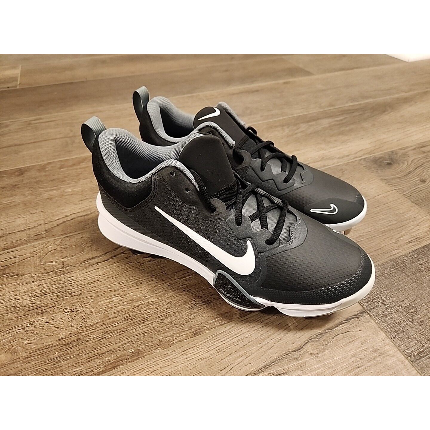 Nike Men's 7.5 Force Zoom Trout 9 Pro Baseball Cleats Black/Grey FB2907-001 NEW