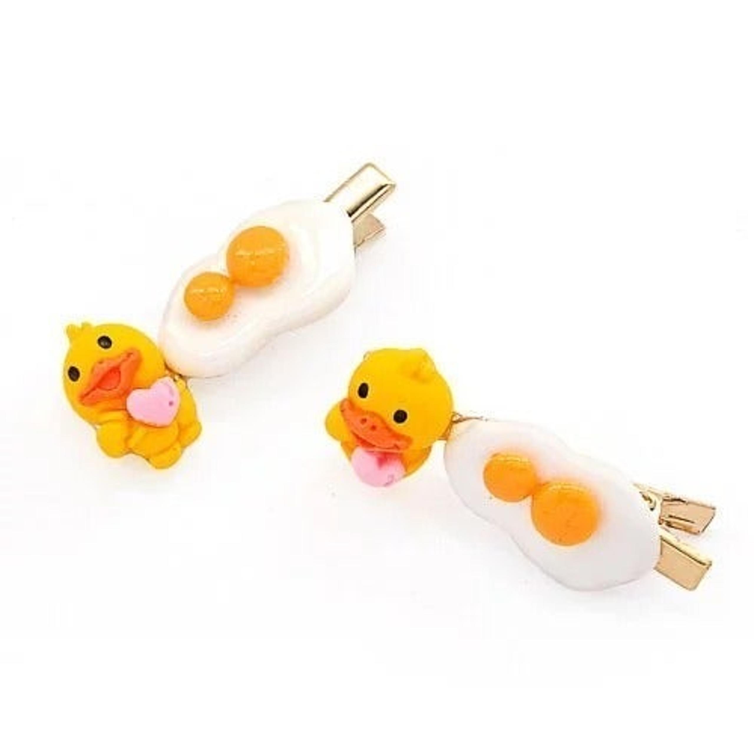 Egg and chick hair clip set (10 clips)