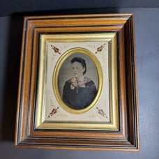 Antique Framed Photo Plate Portrait of a Women [Art 042]