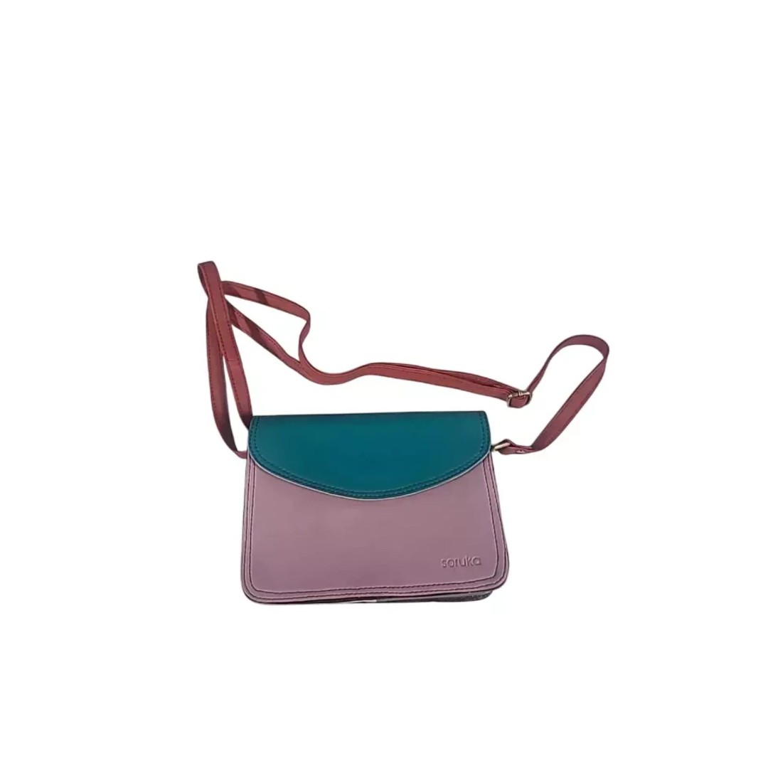 Soruka Leather Bag Purple Blue Crossbody Purse Multicolor Recycled Leather