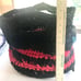 Handmade crocheted bathroom laundry hamper or children’s room Rag rug basket