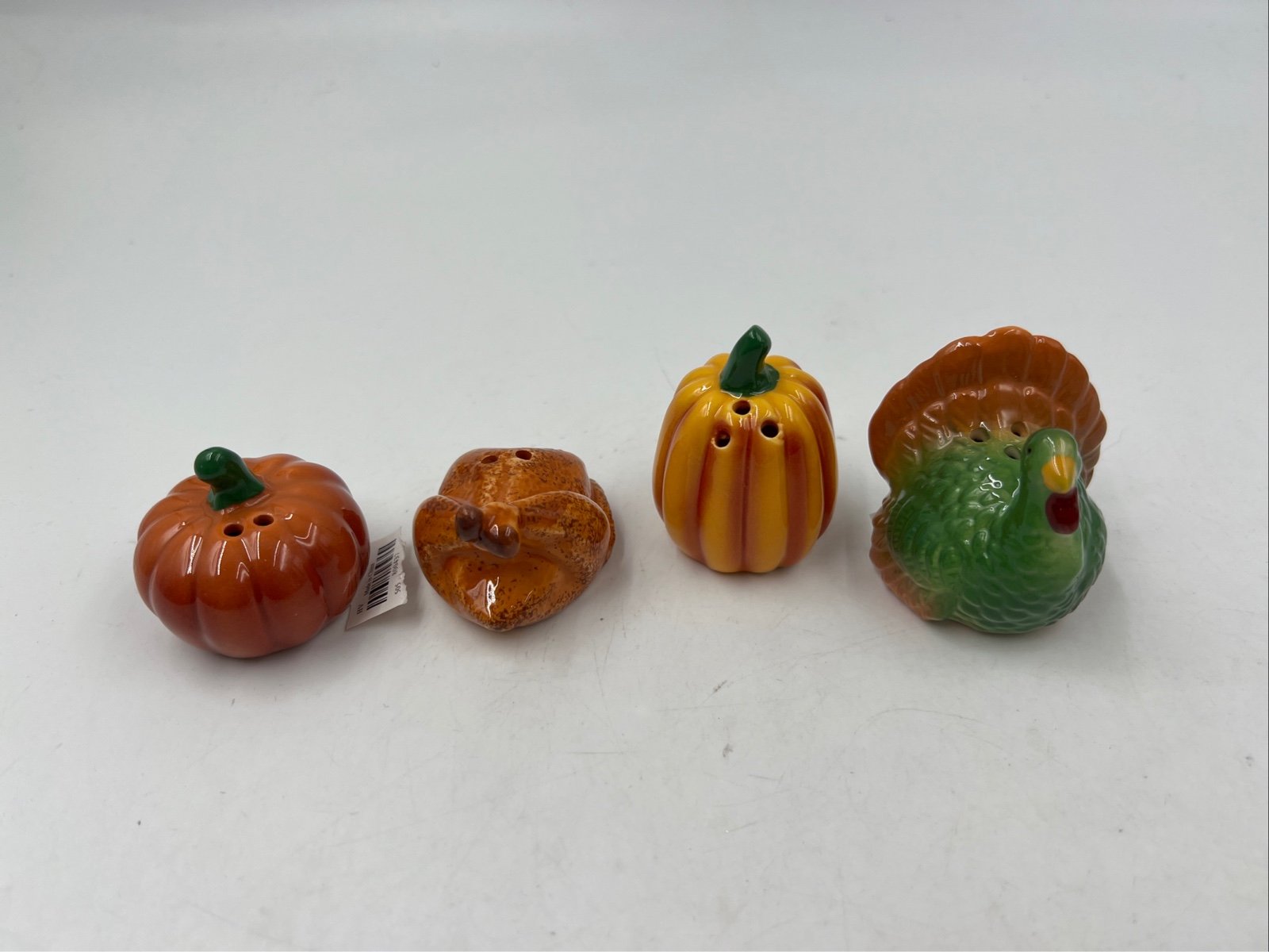 Ceramic 1x1.5in Fall Turkey and Pumpkin Salt & Pepper Shakers AA01B25004