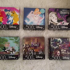 Disney 500 piece puzzle bundle of 6 puzzles