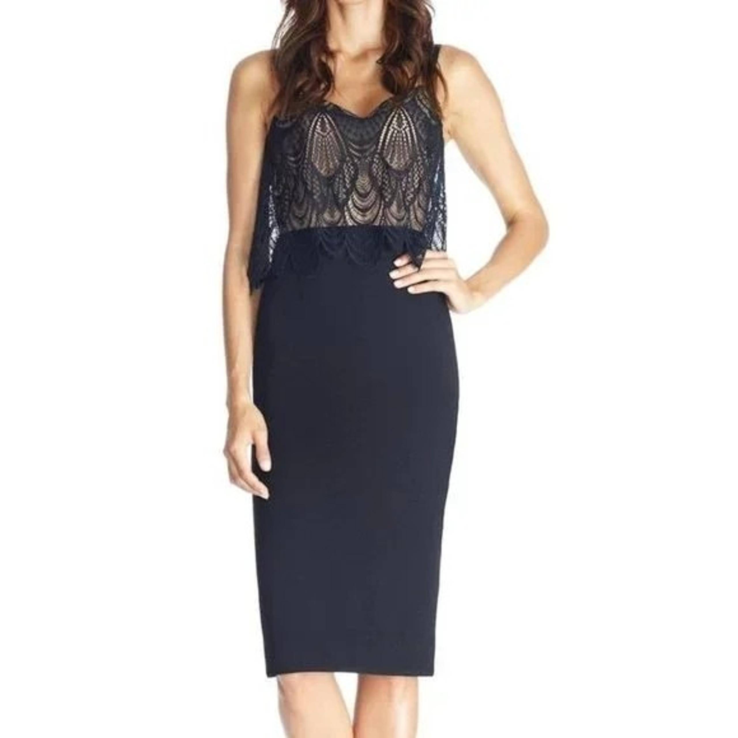 Dress The Population Paula Dress Womens XS Black Knee Length Pencil Skirt