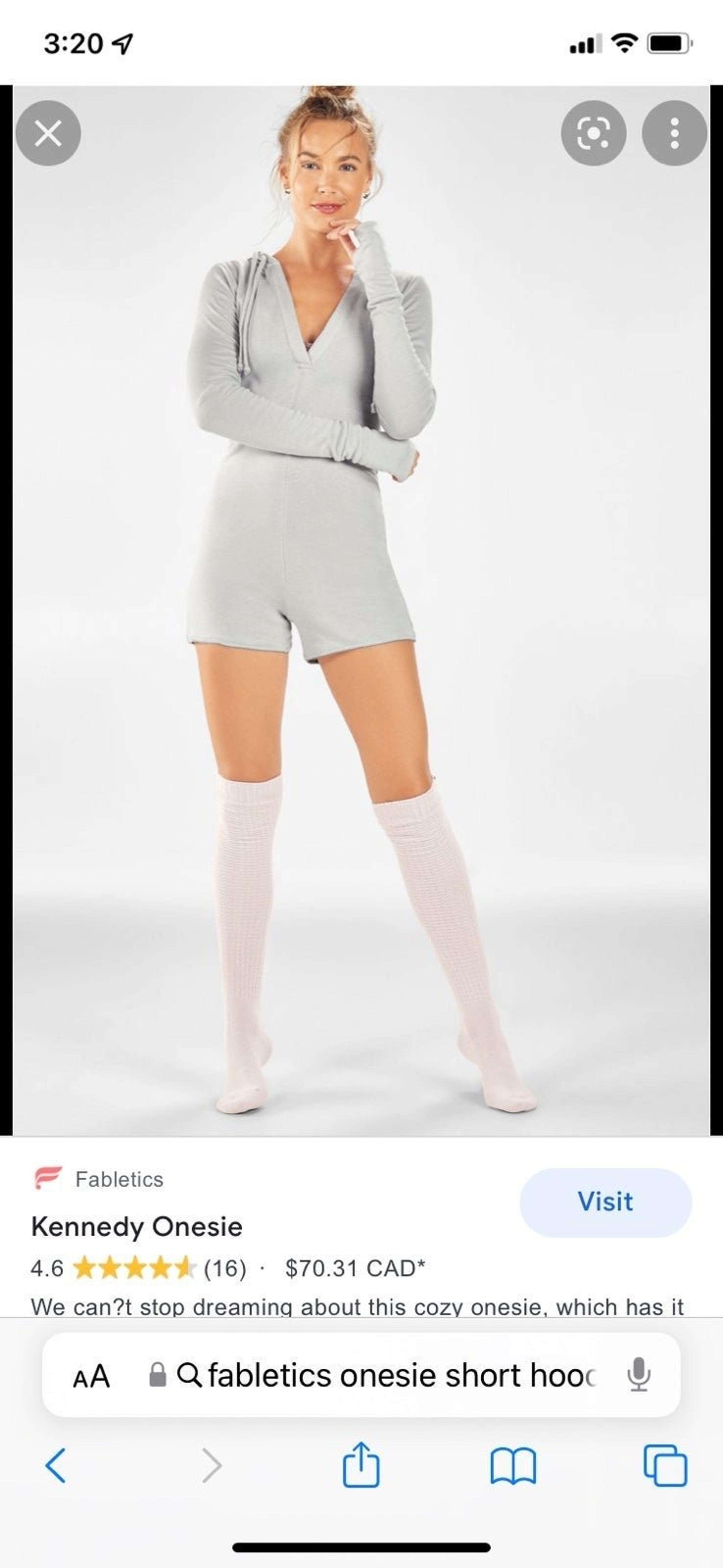 Fabletics Kennedy Romper Gray with hood