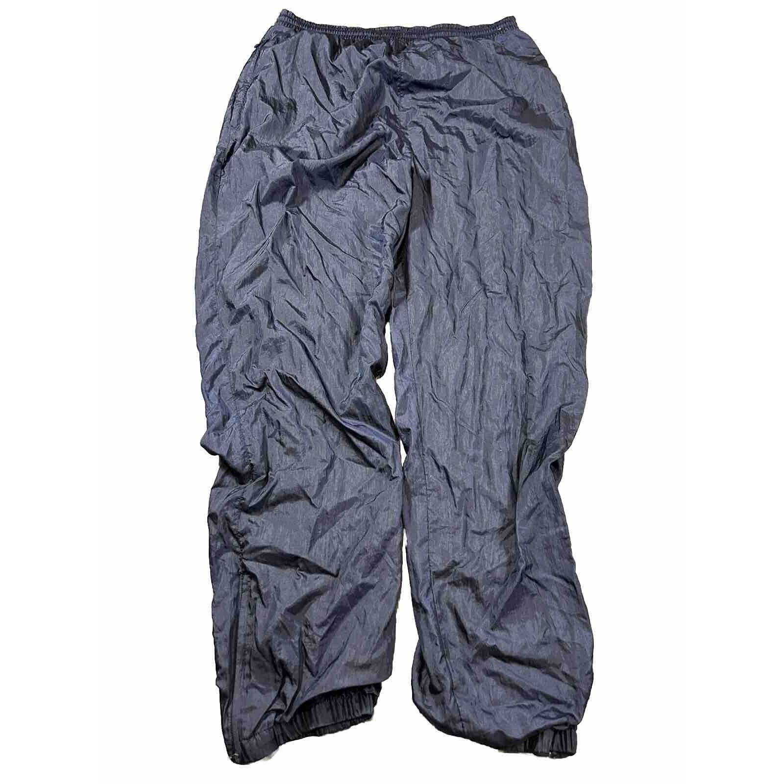VINTAGE Givenchy Activewear Nylon Pants Navy Large Men's Drawstring 32 Inseam