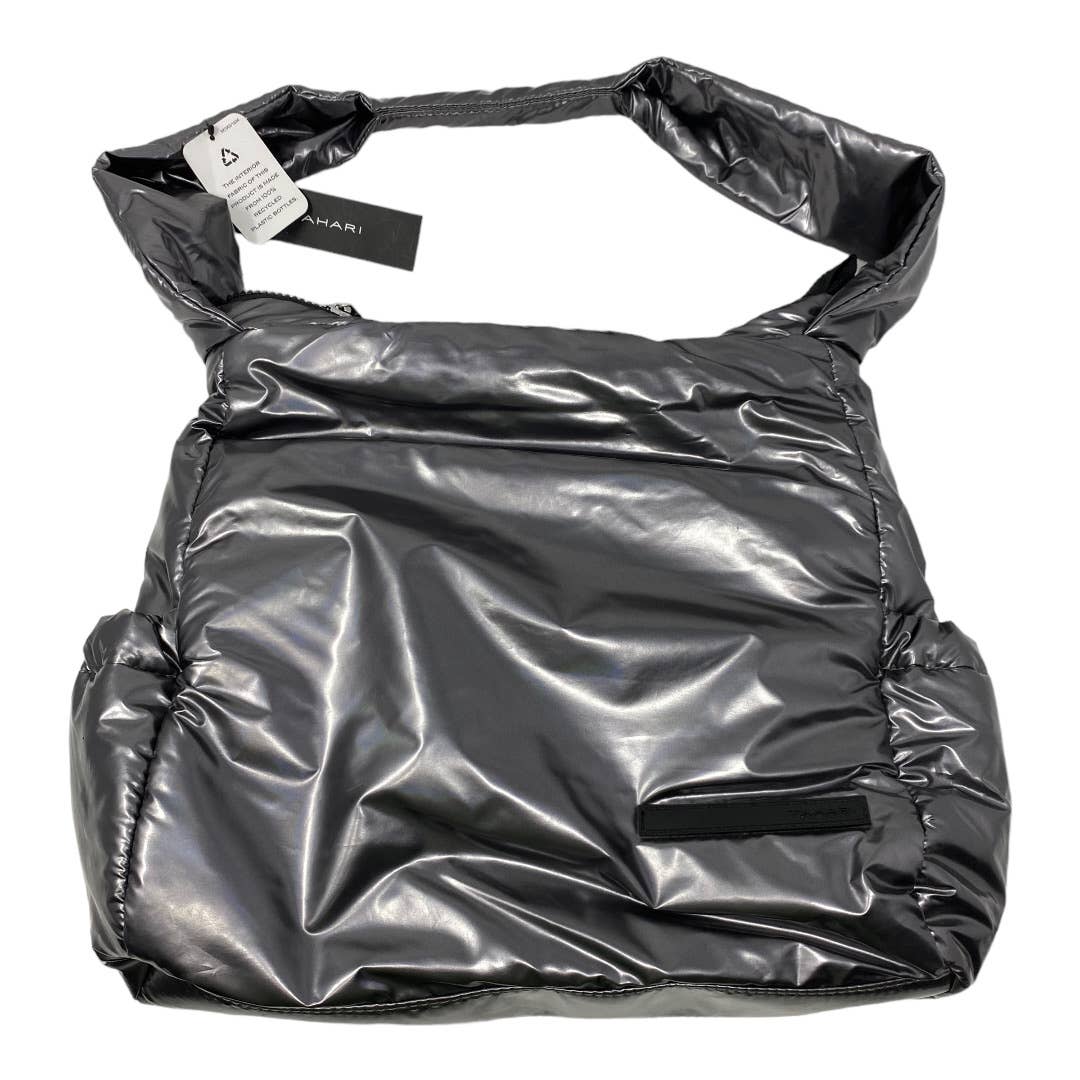 NWT Tahari Bardot Hobo Bag Metallic Silver Puffer Shoulder Bag Recycled Zipper