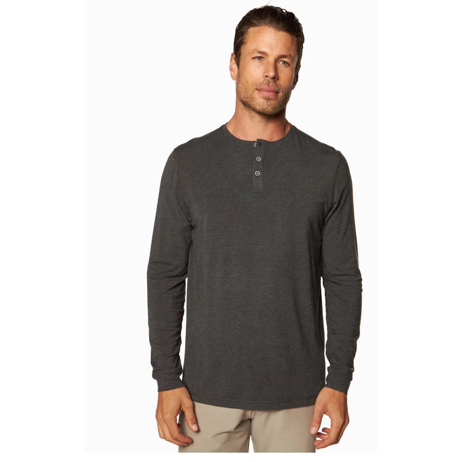 NWT Toes on the Nose Sea Fit Henley Long Sleeve Shirt Mens XXL Gray