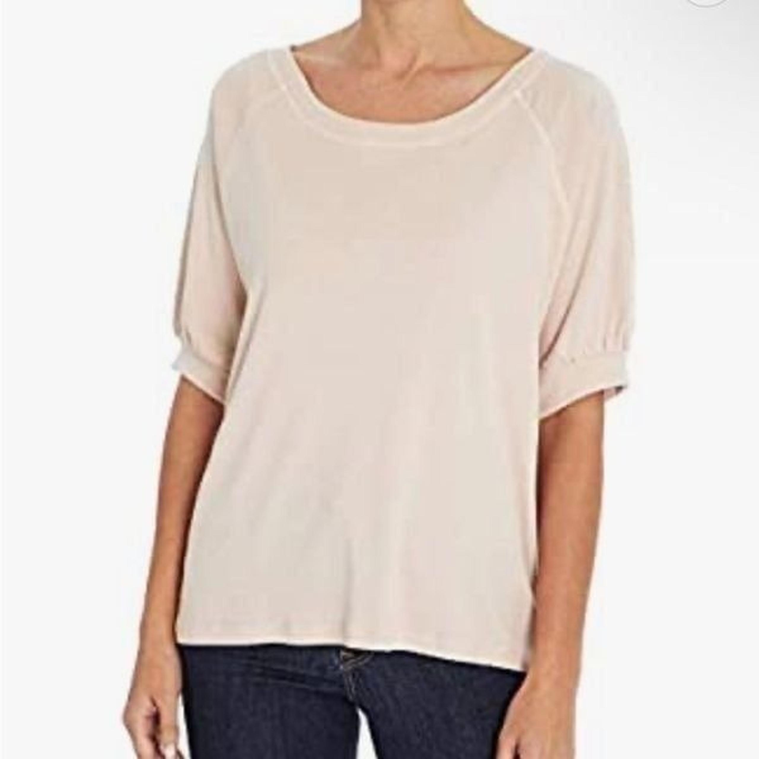 THREE DOTS Short Sleeve Raglan Puff Top Rose Dust Women’s Size Small
