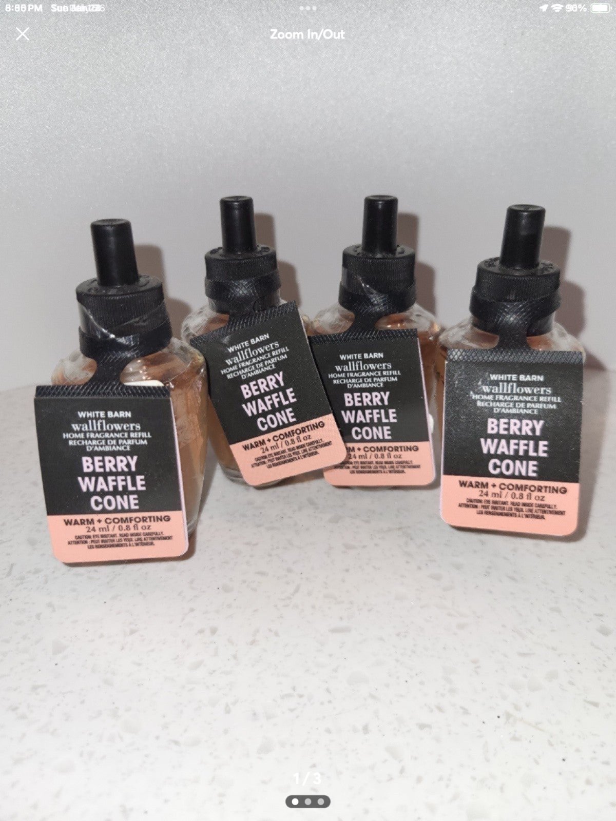 Bath and Body Works Berry Waffle Cone Wallflower Refills Bundle of 4
