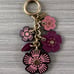 Coach Tea Rose Floral Mix Cluster Charm Brass / Taffy