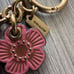 Coach Tea Rose Floral Mix Cluster Charm Brass / Taffy