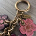 Coach Tea Rose Floral Mix Cluster Charm Brass / Taffy