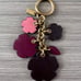 Coach Tea Rose Floral Mix Cluster Charm Brass / Taffy