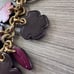 Coach Tea Rose Floral Mix Cluster Charm Brass / Taffy
