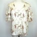 Rebecca Taylor Ivie Silk Blend Ruffle Sleeve Floral Blouse Size 0