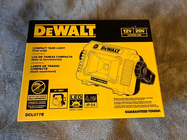 DeWalt DCL077B 12V/20V Compact Task Light, 360-Degree Handle Work light