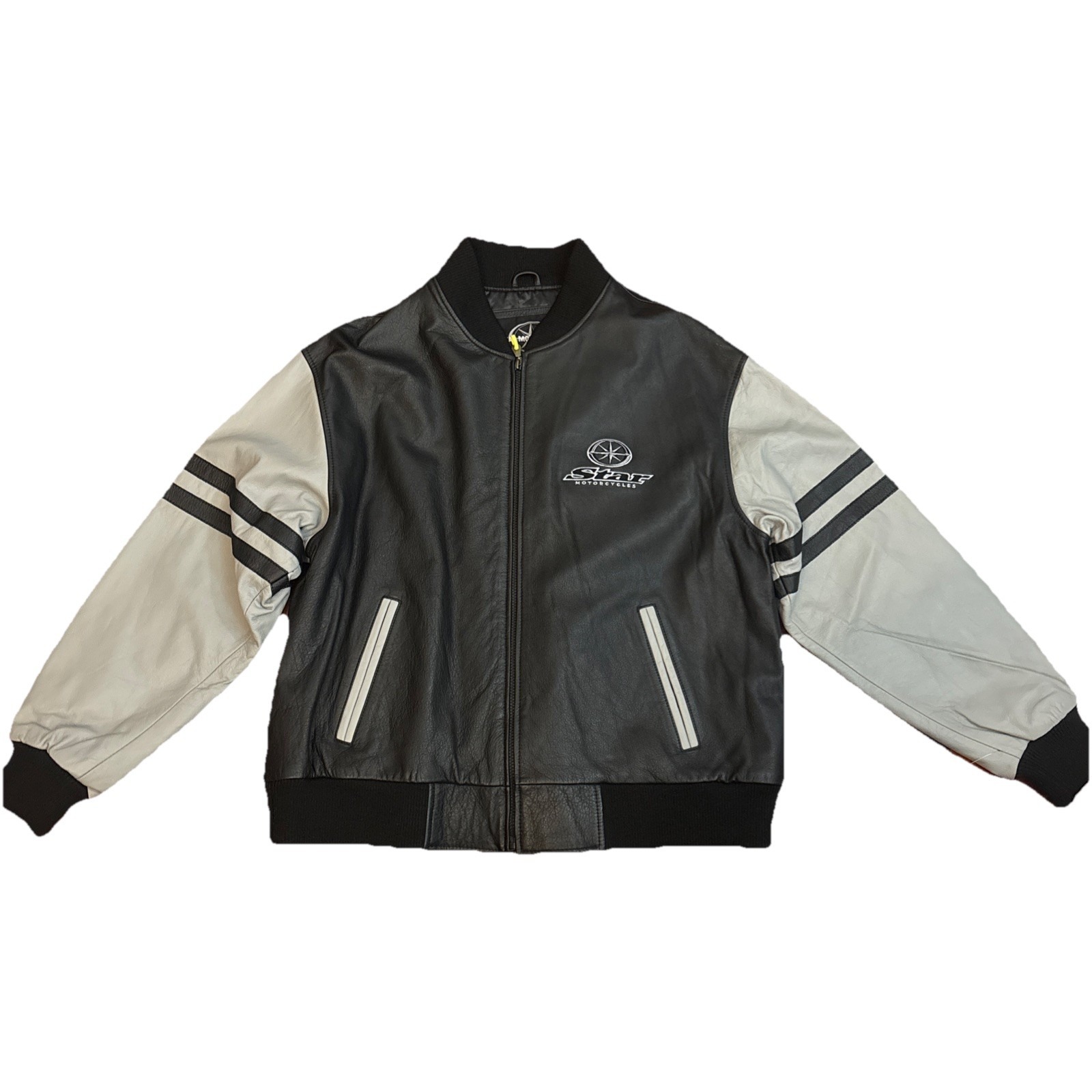 Vintage 90s Yamaha Star Motorcycles Leather Bomber Jacket Coat Mens Size 2XL