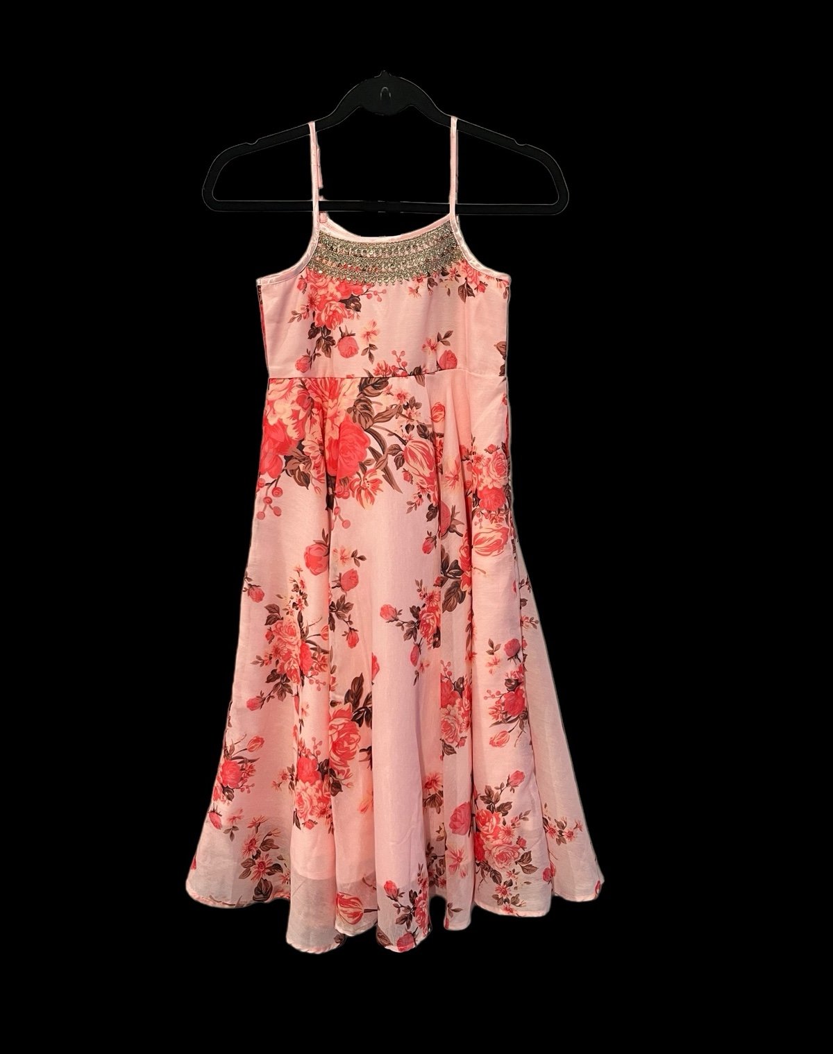 NWT Lil’ Peacock Little Muffet Girls Ethnic Wear Organza Floral Sequin Dress S