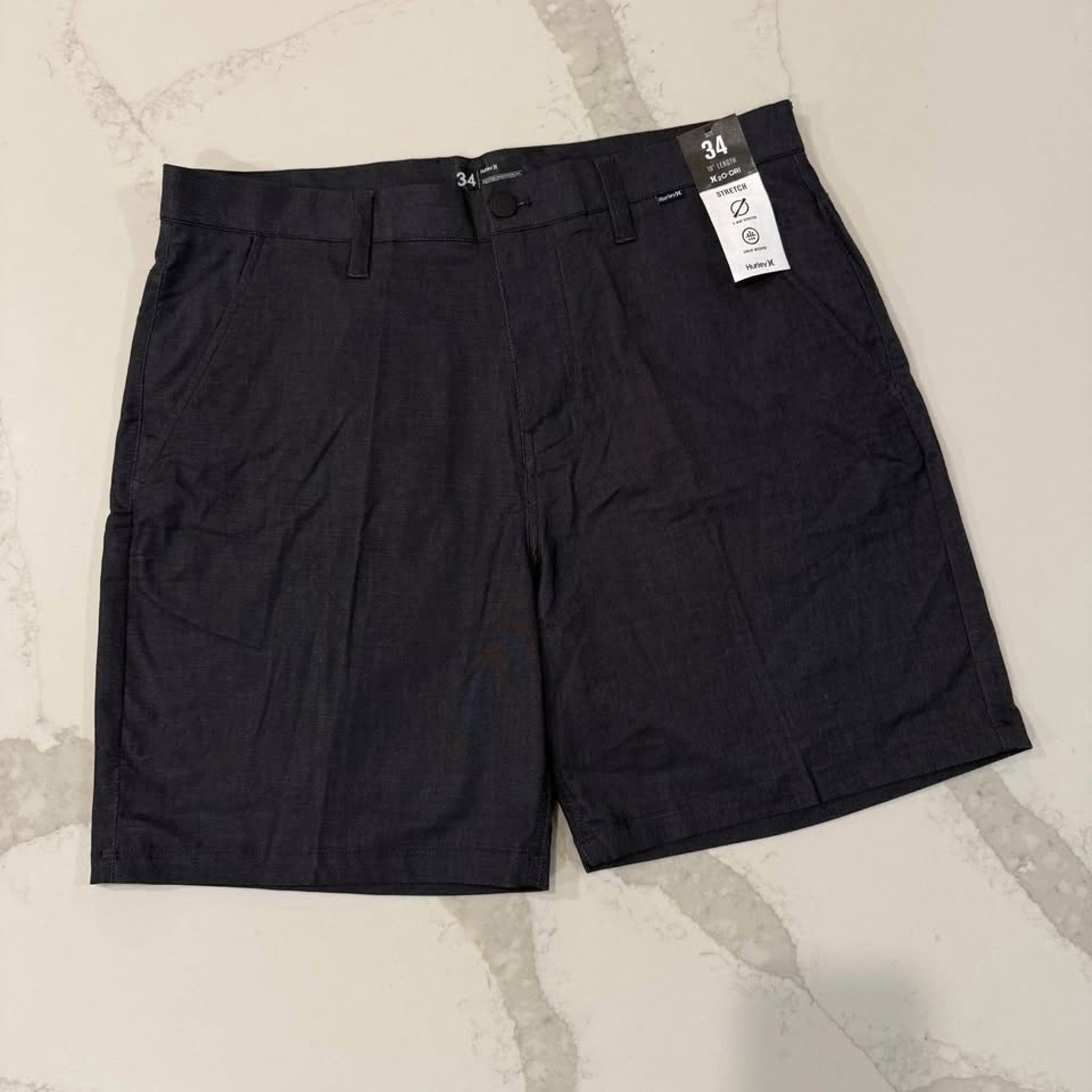 Hurley NWT H2O-Dri Cutback Chino Golf Shorts Men's 34 Charcoal Gray Performance