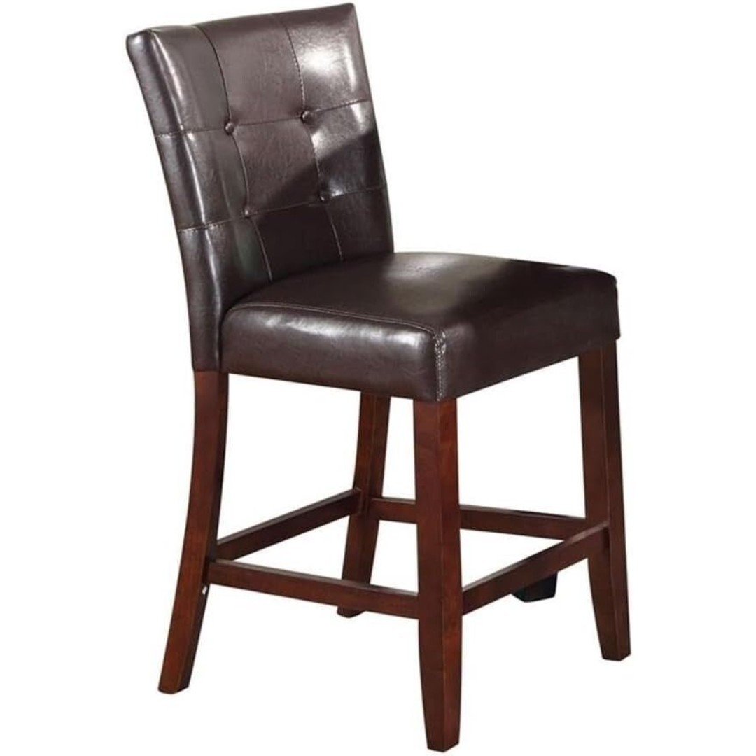 Acme Counter Height Chair in Espresso and Walnut (Set of 2)