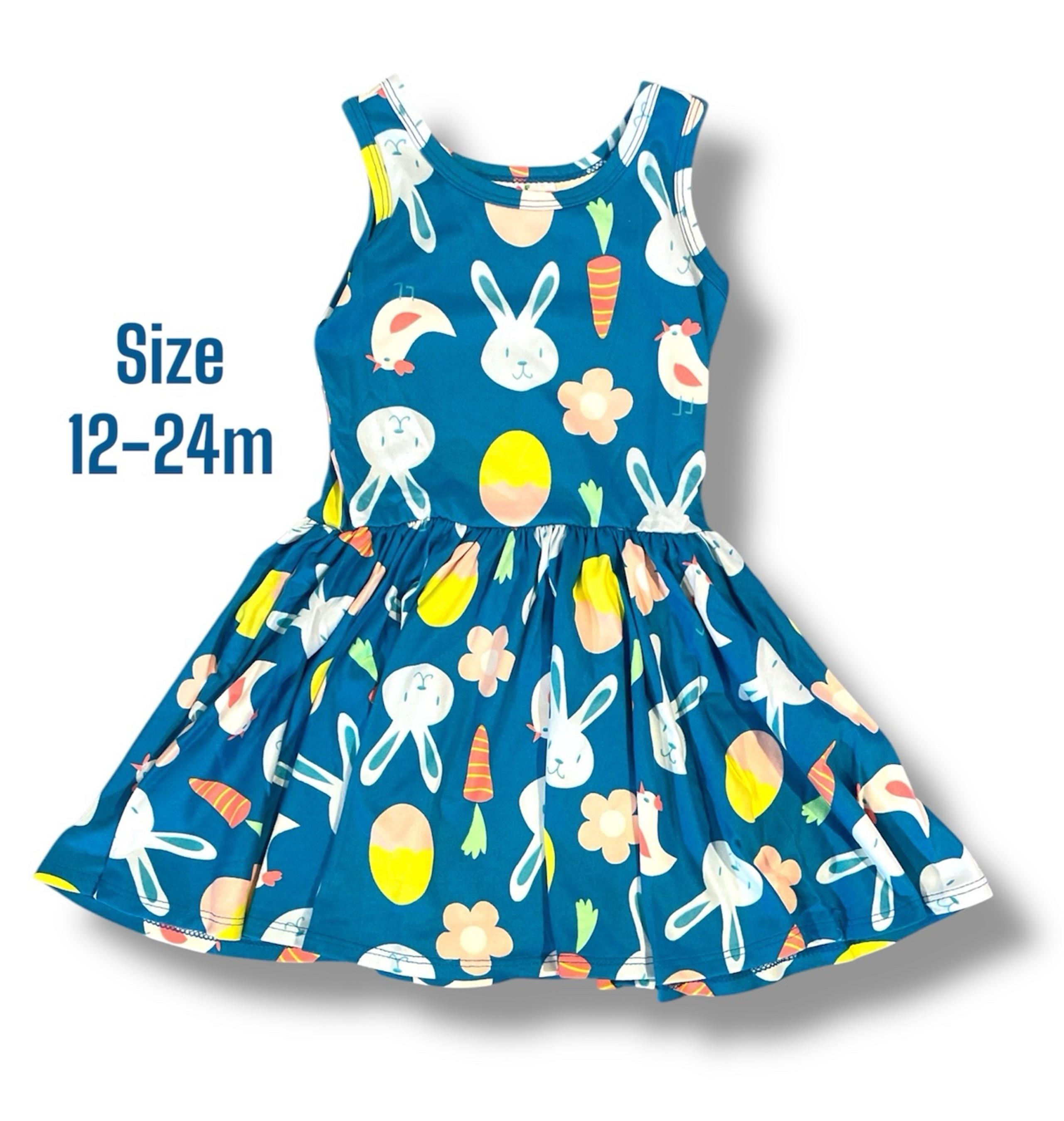 Dotdot smile Easter bunny girls twirl dress
