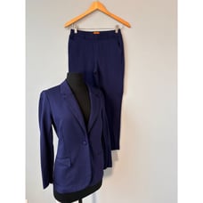 Professional Navy Blue Women's Pantsuit Office Wear Business Attire blazer pants