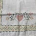 Vintage Kitchen Dish Tea Towel Set 2 Pink and Grey Hearts Ivy Vines