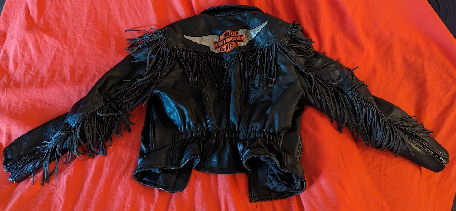 Women's Easyriders Harley-Davidson black Fringe leather motorcycle jacket
