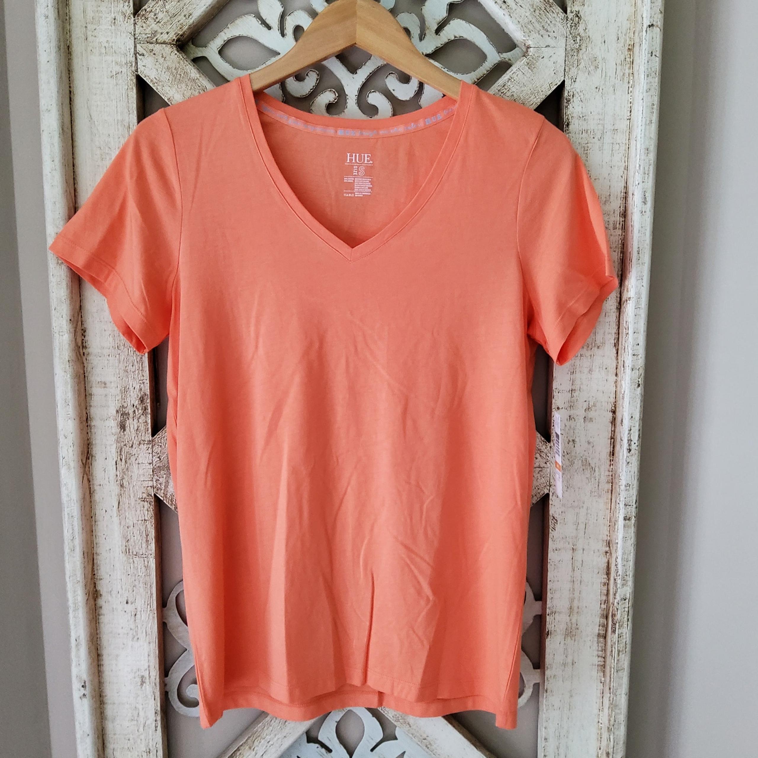 Hue Women's Sleepwear Short Sleeve V-Neck T-Shirt Loungewear Athleisure Pajama