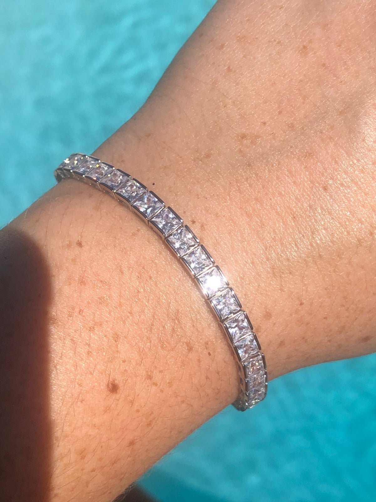 White Gold Vermeil Tennis Bracelet