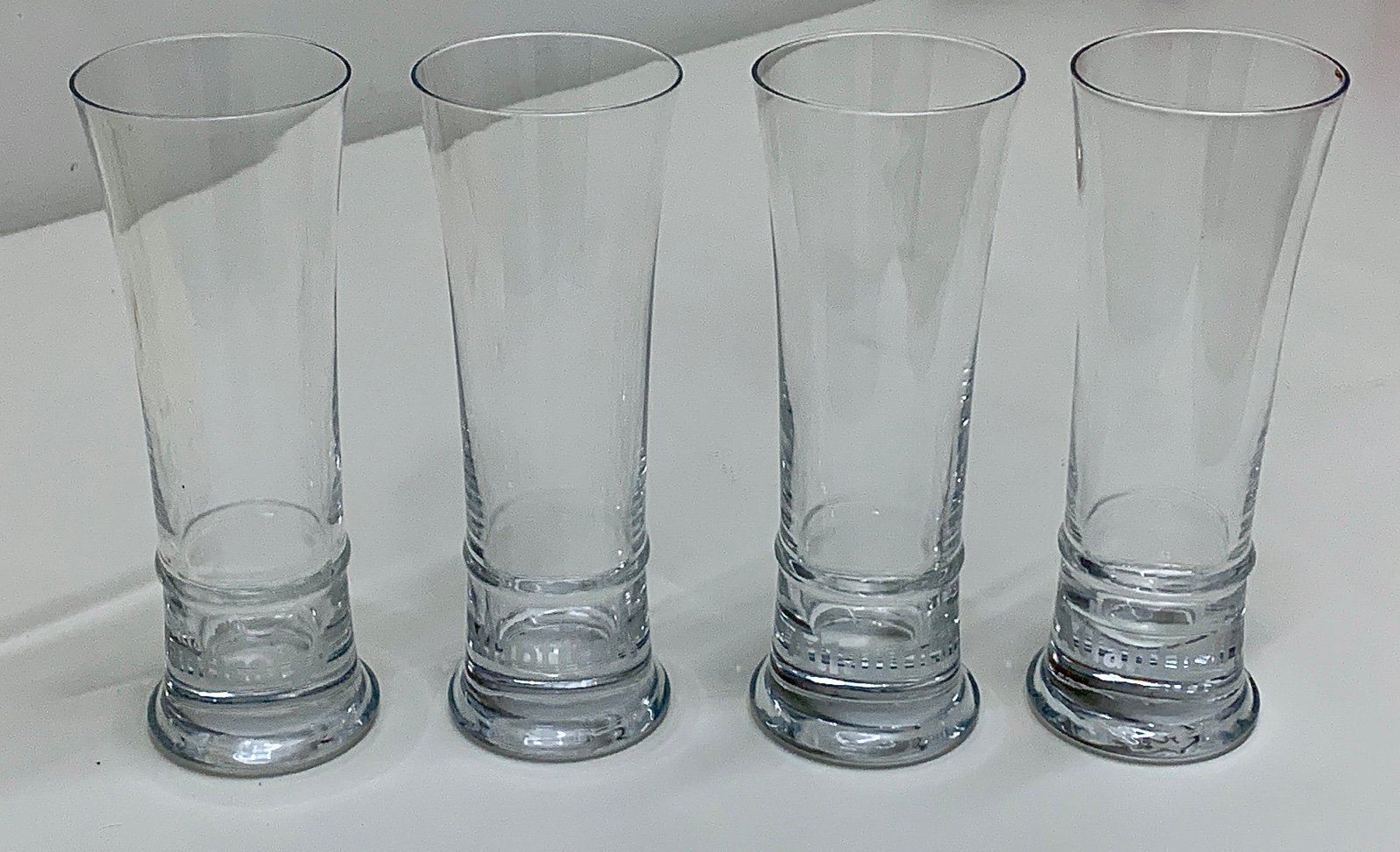 Set of Four 12 oz Frosted Etched Logo Pilsner Beer Glasses