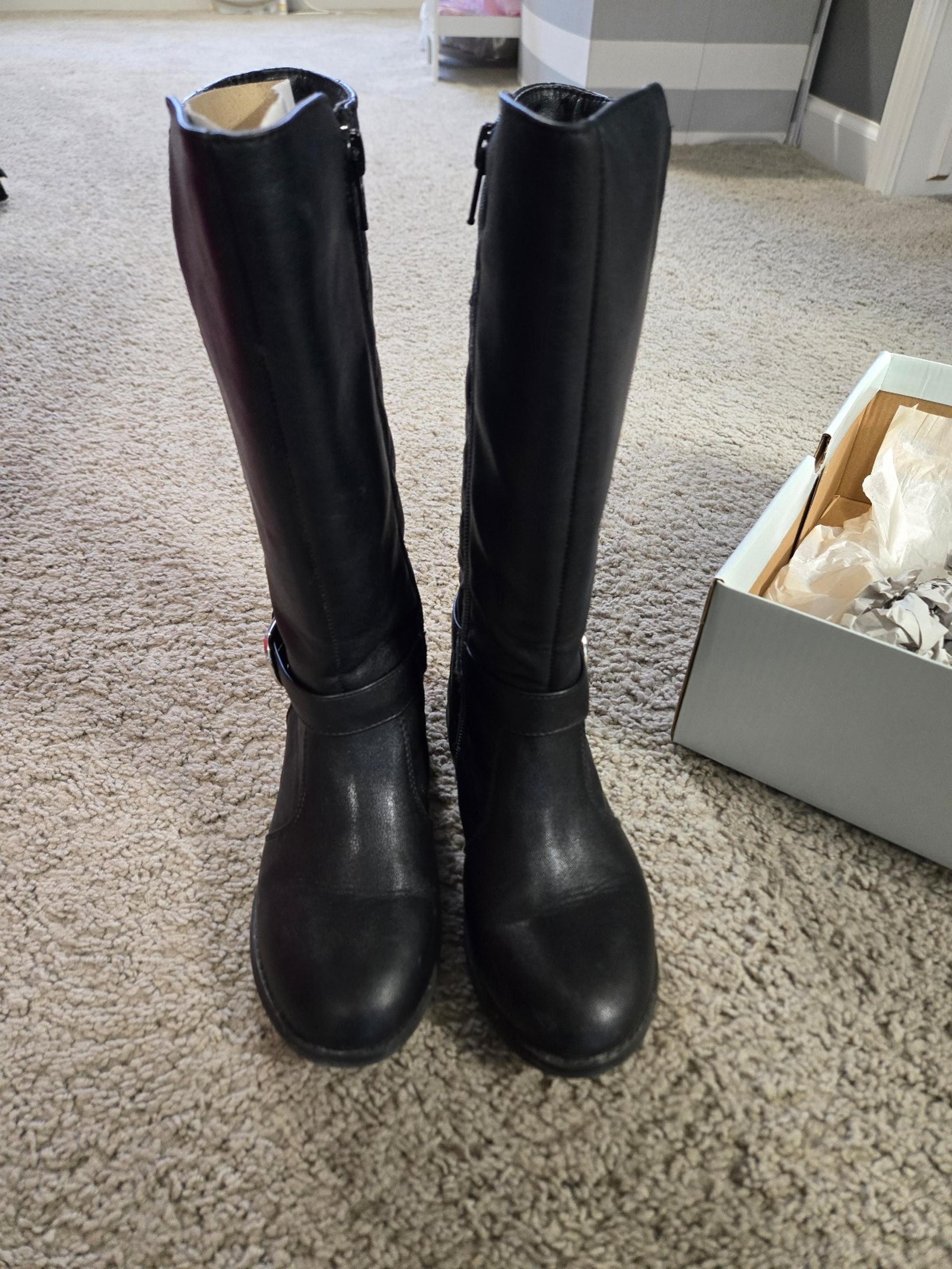 Girl black riding boots 13 black