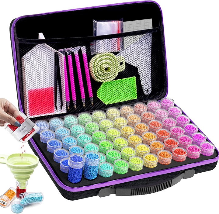 Diamond Painting Storage Containers, 60 Slots Diamond Painting Jars