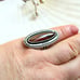 Vintage sterling silver jasper statement ring Southwest native style oval sz 6