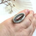 Vintage sterling silver jasper statement ring Southwest native style oval sz 6