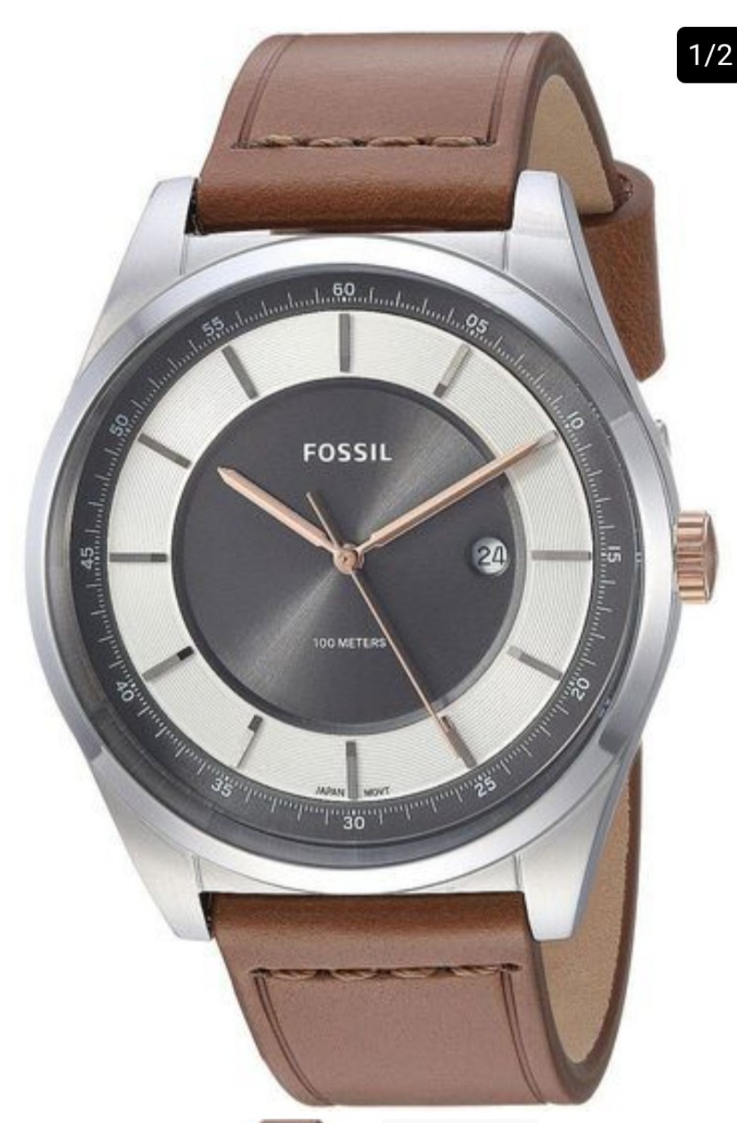 Fossil Mathis Light Brown Leather Watch