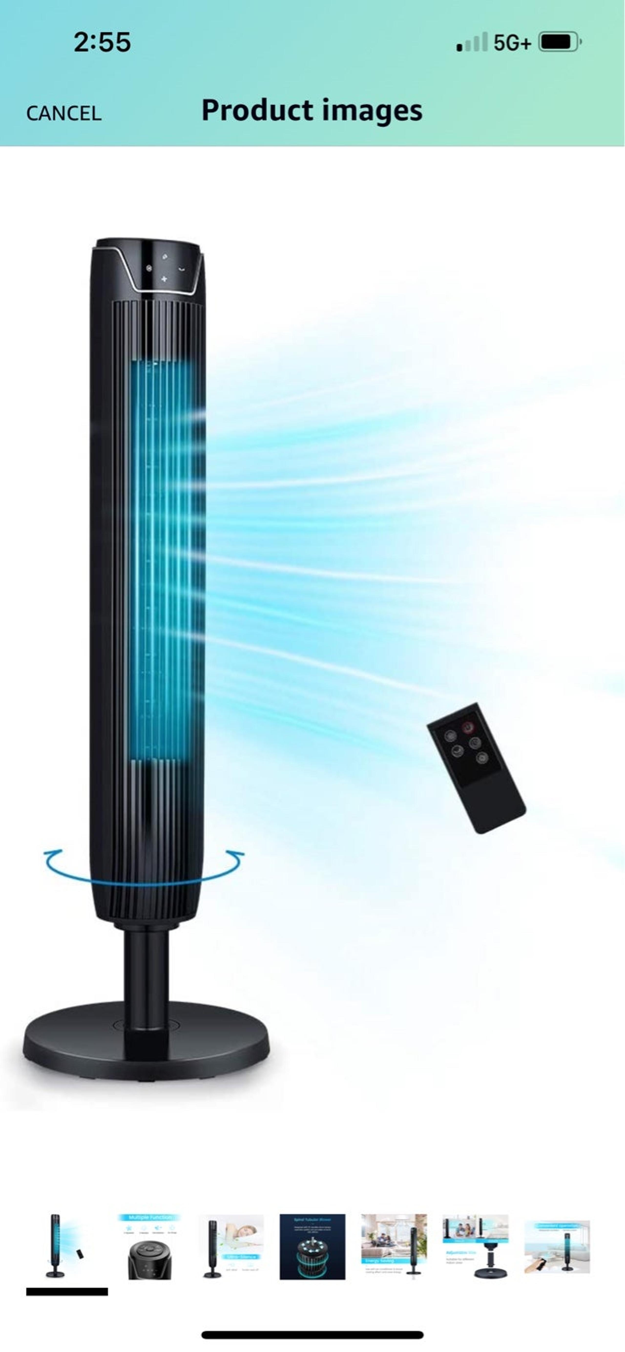 Tower Fan, 42 Inch Portable Oscillating Quiet Cooling Fan with Remote Controlled