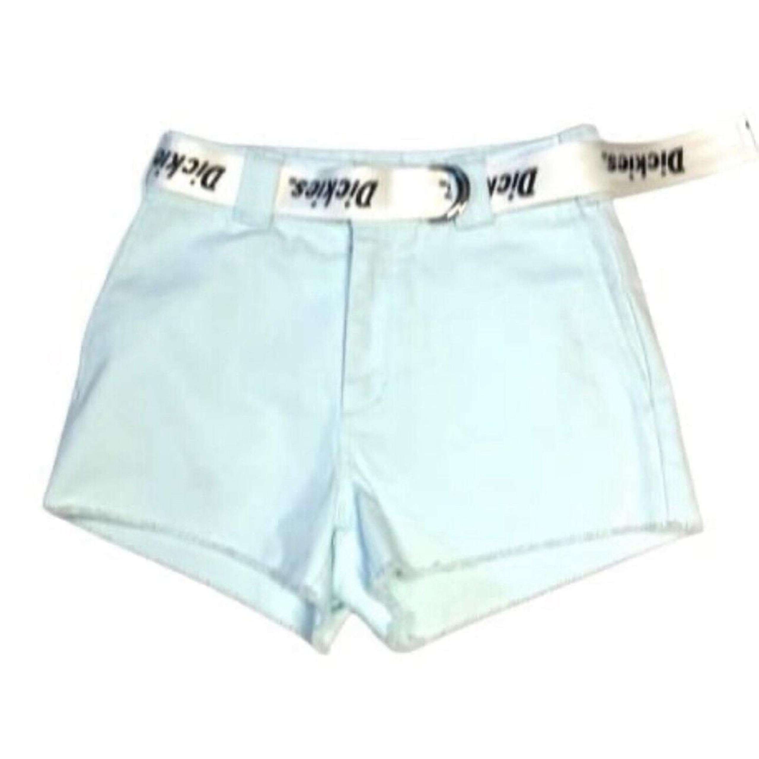 Dickies Womens Shorts Frayed Hem blue White Belt Juniors Sz 0/24