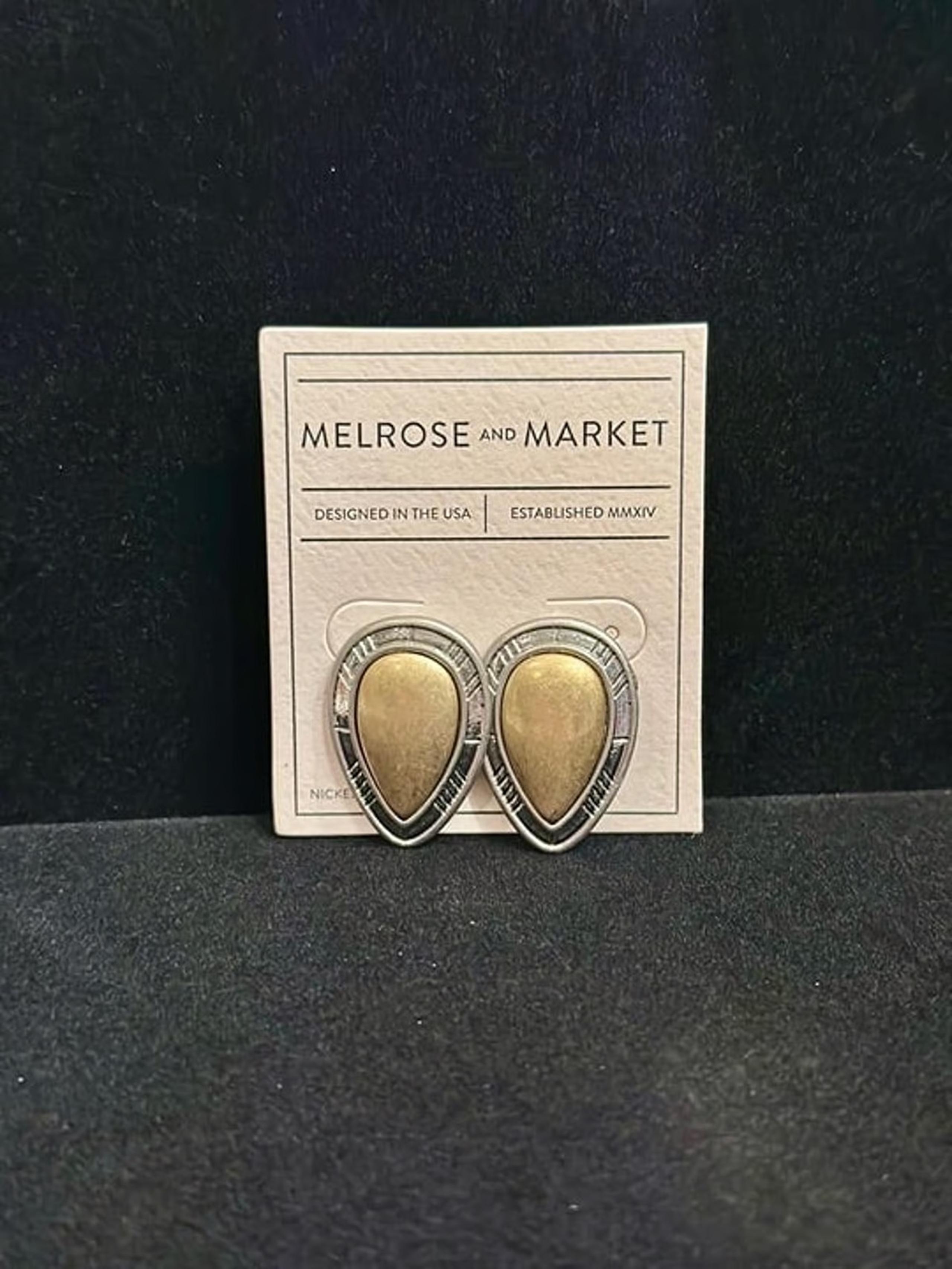Melrose and Market Two-Toned Oval Teardrop Earrings