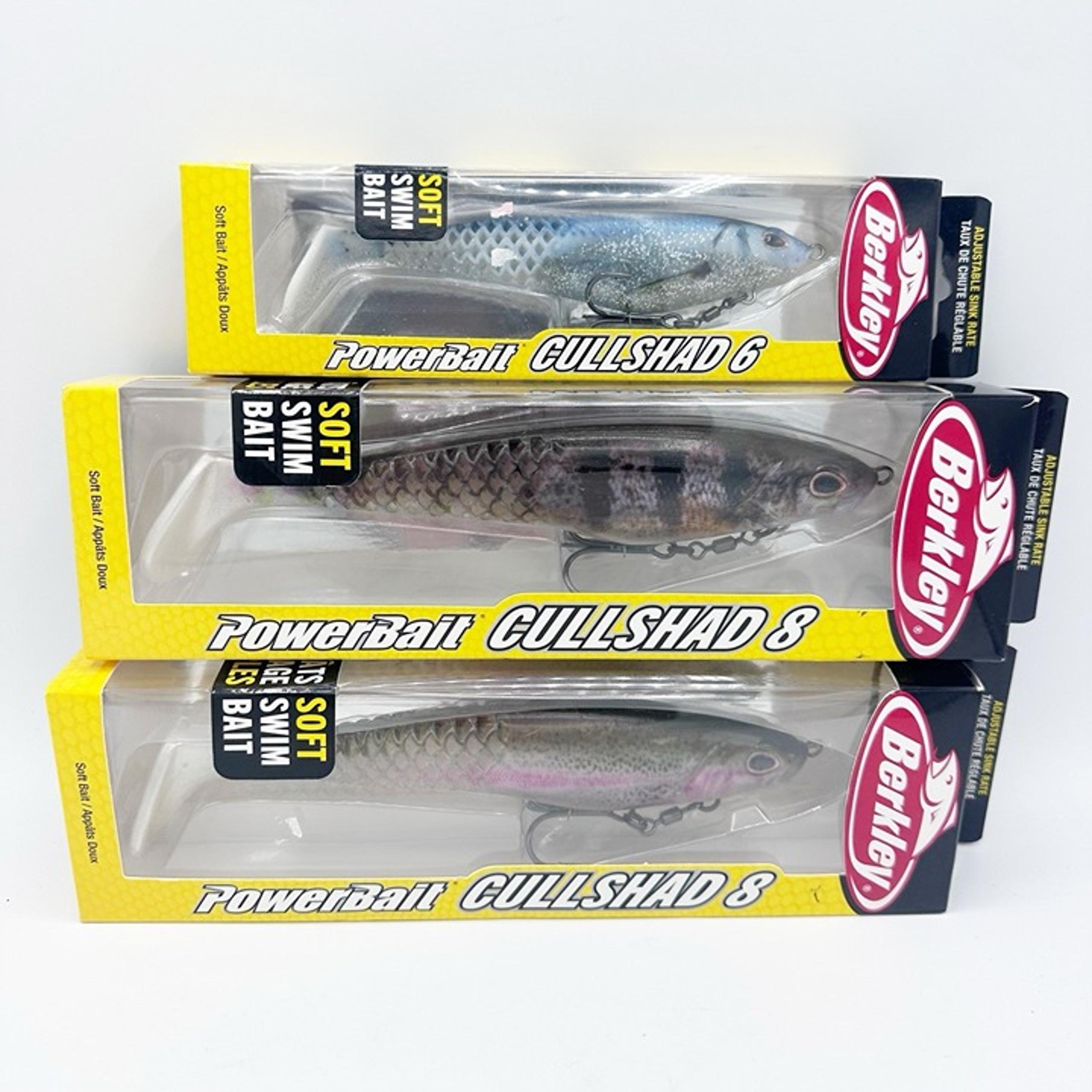 Lot of 3 Berkley Powerbait, 2 - Cullshad 8, 1 - Cullshad 6 Soft Swim Bait NEW