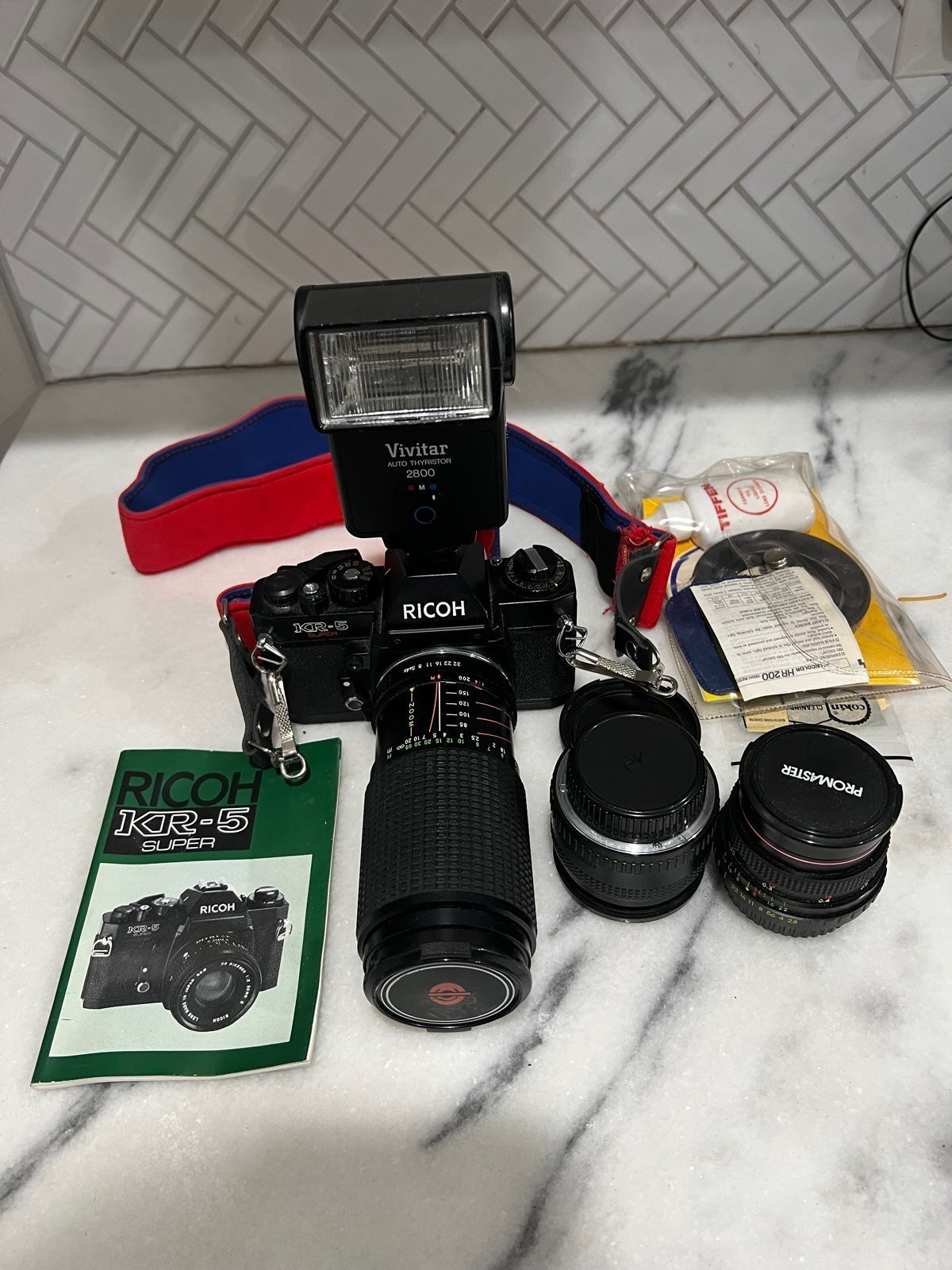 Ricoh KR 5 Super 35mm SLR Film Camera with Several Lens Ricoh KR 5 Super 35mm SLR Film Camera with Several Lens