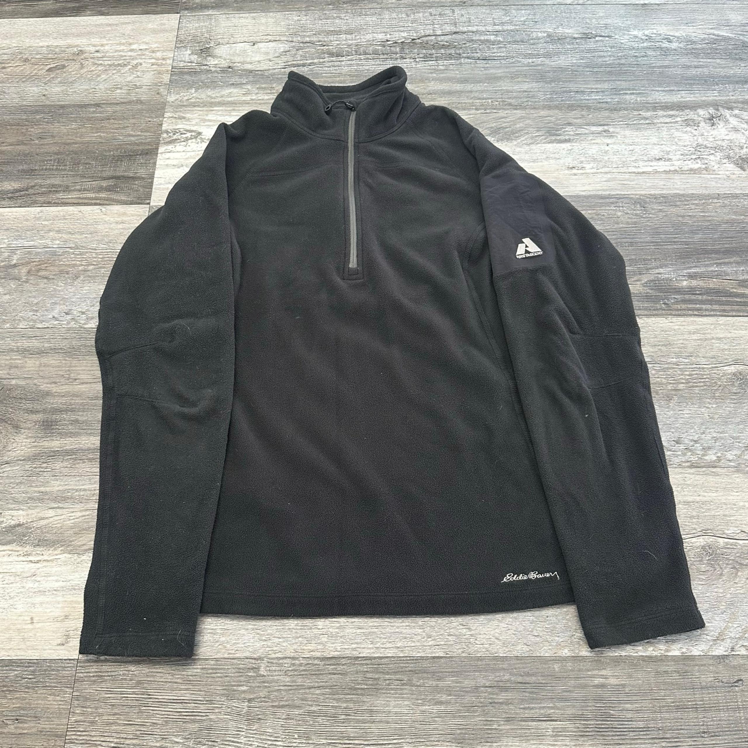 Eddie Bauer First Ascent Polartec Black Women L 1/4 Zip Fleece Pullover Gorpcore