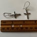 925 Silver cross earrings cz stones halo french wire