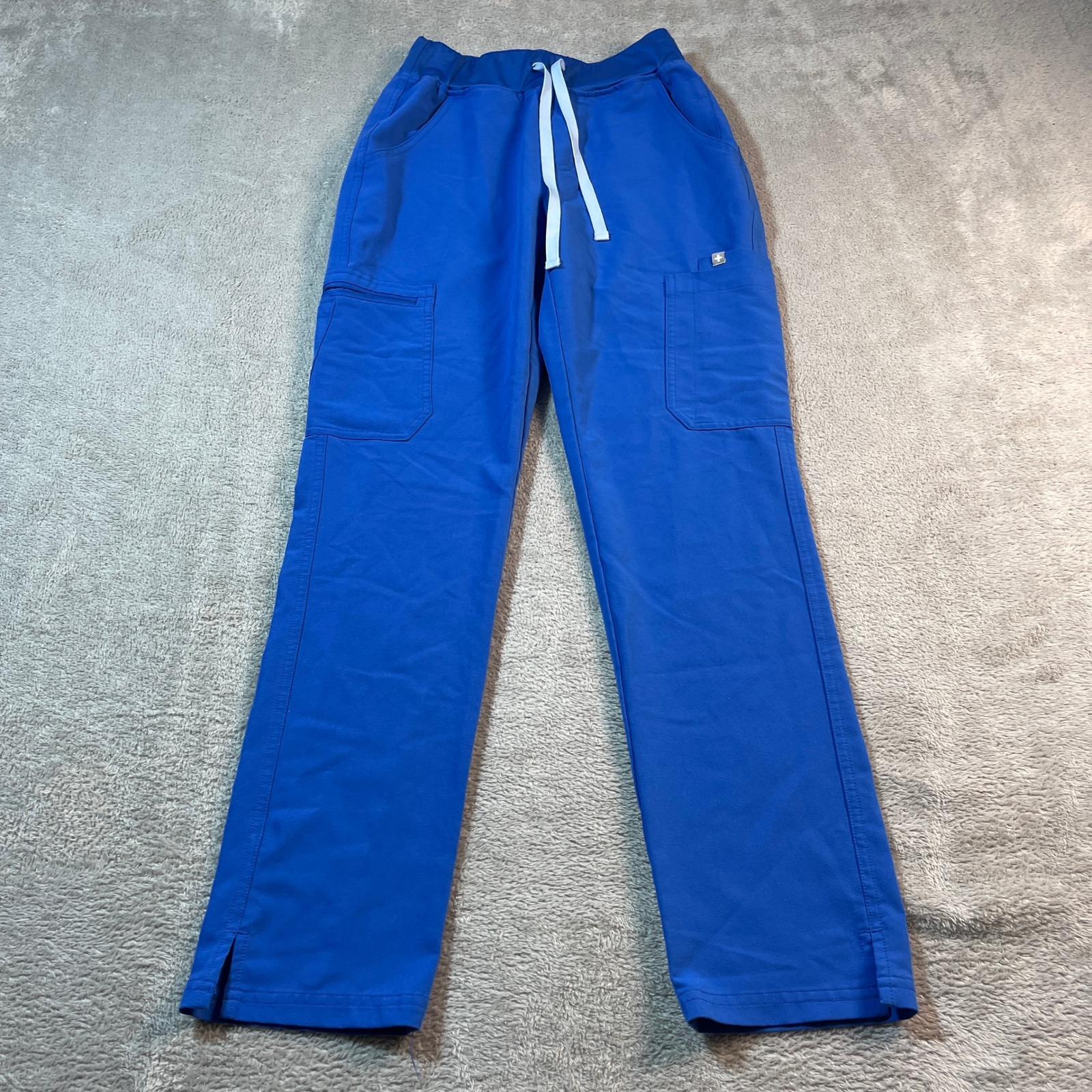 Figs Scrub Pants Women's Blue Drawstring Cargo Pockets Medical Size XS