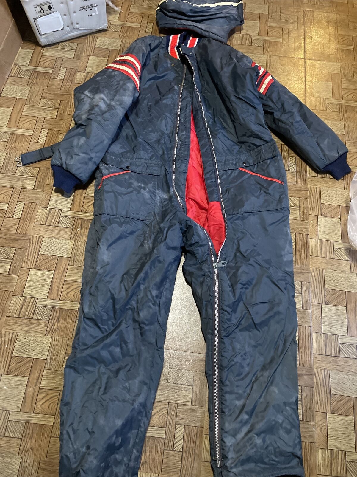 Vintage Bonded Dacron Snowsuit Size L 14/16