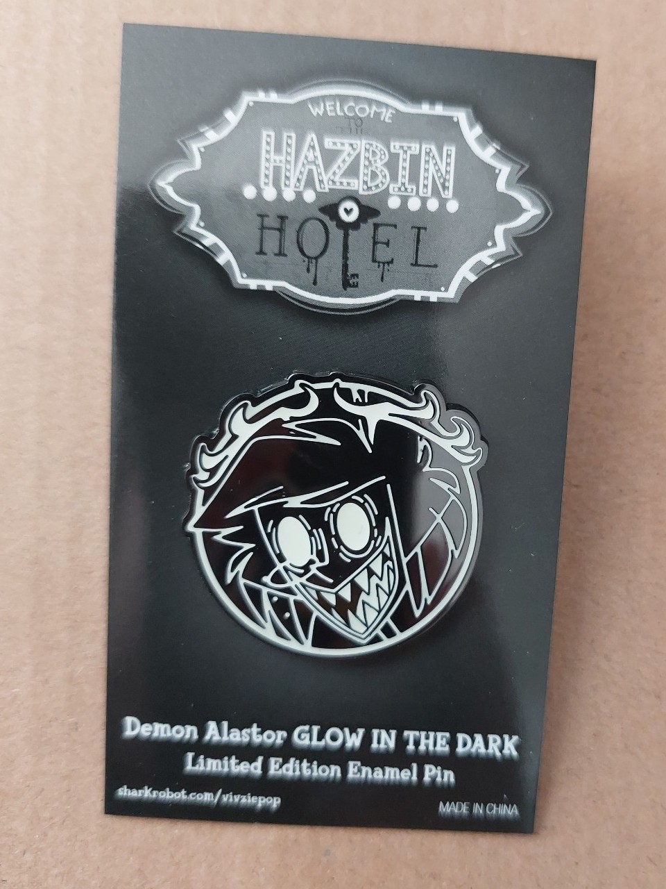 Hazbin Hotel Alastor Pin Glow in the Dark